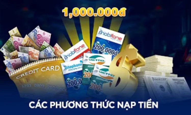 Nếu không có tài khoản ngân hàng, người chơi có thể sử dụng thẻ cào từ các nhà mạng hoặc ví điện tử như MoMo